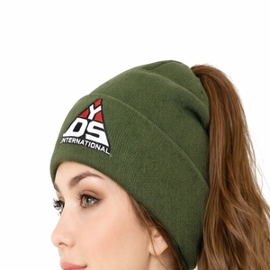 Gorro de Punto con Cola de Caballo para Mujer, con Logotipo Personalizado, Gorro de Invierno Cálido para Mujer - Product Image 4