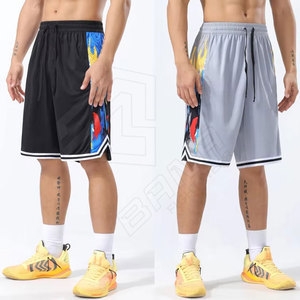 Venta al por mayor OEM nuevo logotipo personalizado pantalones cortos de malla pantalones cortos de calle correr gimnasio pantalones cortos de baloncesto con estampado en blanco - Product Image 1
