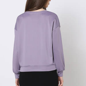 Sudadera de Manga Larga con Cuello Redondo para Mujer, Estilo Casual, Lavado Ácido, Ajuste Holgado, para Hacer Ejercicio, con Logotipo Frontal, Venta al por Mayor - Product Image 2