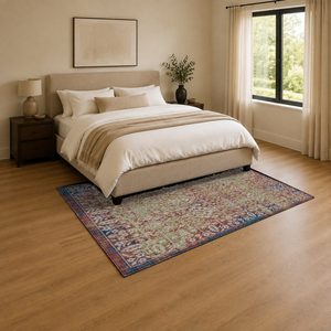 <b>RUGS</b> DEPOT LXDP-0137 Wholesale Terracotta Gold Traditional Medallion Digital Printed Machine Washable Chenille Area <b>Rug</b> <b>Non</b> <b>Slip</b> - Product Image 3