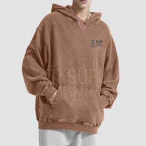 Qualité supérieure Hiver Hommes Vintage Wash Hoodies 100% Coton Polaire Respirant Séchage Rapide Tailles Personnalisables - Product Image 5