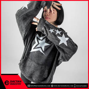 Sweat à capuche pour homme en coton polaire de couleur noire solide fabriqué en usine Offre Spéciale de vente en gros Sweat à capuche surdimensionné délavé à l'acide avec capuche - Product Image 6