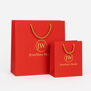 Sacs en papier biodégradables écologiques en ivoire classique poignées de longueur de main de corde de coton pour l'emballage de sous-vêtements de supermarché - Product Image 4