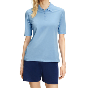 Polo de mujer transpirable con logotipo personalizado de alta calidad, camiseta Polo de poliéster y algodón estampada ajustada para mujer - Product Image 1