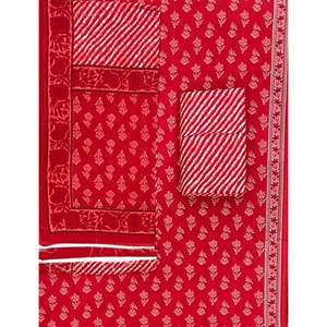Unstitched <b>Block</b> <b>Printed</b> Mulmul Dupatta with Salwar Kameez Pakistani-Indian Style 3-Piece Dress Material for Daily Wear Parties - Product Image 1