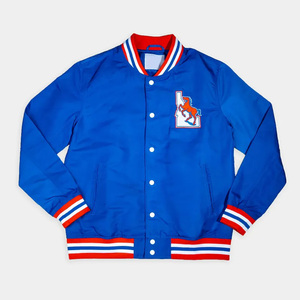 Veste d'hiver en satin personnalisée pour hommes dans un nouveau style de bombardier universitaire de baseball et d'école universitaire brodé avec numéro de nom et support personnalisé - Product Image 5