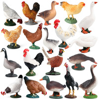 Figur Unggas Mini PVC Solid Realistis Berkualitas Tinggi, Model Hewan Ayam, Angsa, Bebek, Angsa, Mainan Kandang Ternak