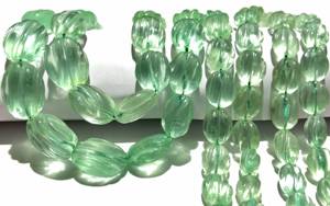 Cuentas ovaladas lisas de piedras preciosas de fluoruro Natural, cuentas de piedras preciosas de Color verde de Color súper fino AAA para hacer collares de joyería para ella - Product Image 4