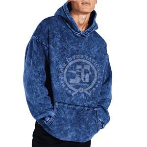 Sudadera con capucha de 100% algodón para hombre, ropa de calle básica de gran tamaño personalizada, peso pesado teñido liso con estampado de soplo, básico de invierno - Product Image 1