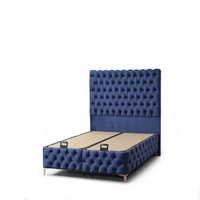 Meubles de chambre à coucher européens modernes, design luxueux, capitonnage italien, lit simple, double, king size, bleu, noir, gris, toutes les couleurs