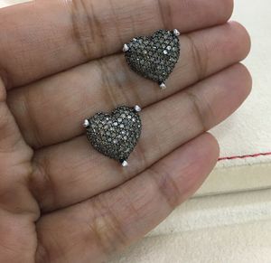 Pendientes de Diamantes Naturales de Corte Corazón Marrón de 1.39 Quilates en Plata de Ley 925 para Mujer - Regalo Moderno para Aniversario de Bodas - Product Image 4