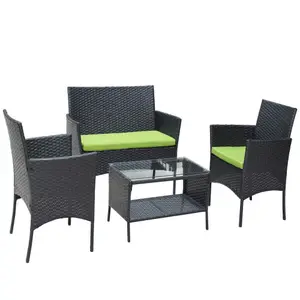 Trending Sofa set, PE black rattan, steel powder coating frame, Glass top, Cushion 5 cm from top 1 supplier in Vietnam