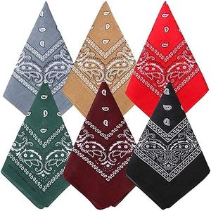 Direct d'usine couleurs personnalisées Logo imprimé 100% soie coton Bandana écharpe à la mode carré châle Style populaire compétitif - Product Image 5