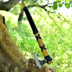 ราคาโรงงานอเนกประสงค์ใช้สีที่แตกต่างกันด้ามไม้ขวานเหล็กดามัสกัสคุณภาพสูงการออกแบบยอดนิยมขวานดามัสกัส - Product Image 5