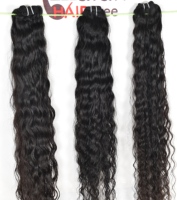 Rambut Manusia India Murah Grosir, Bundel Keriting, Single Drawn Remy Grade, Virgin Natural Black, Kutikula Tersusun Rapi, Double Machine Weft
