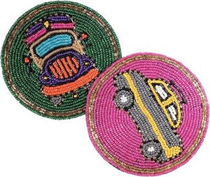 36" Glass Beaded Dining <b>Table</b> <b>Coaster</b> High Quality Hand Beaded Work With Custom Floral Design Low Price <b>Coaster</b> for Christmas - Product Image 3