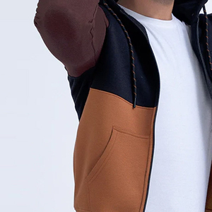 Top tendance entièrement personnalisé hommes fermeture éclair à capuche en couleur unie haute qualité tissu fait hommes fermeture éclair à capuche pour adultes - Product Image 4