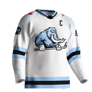 Impression numérique personnalisée 2024 Ensembles de maillots de hockey sur glace OEM 100% polyester - Product Image 2