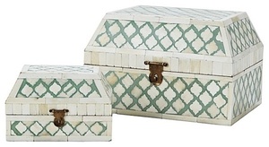 Caja de Joyería Cuadrada de Madera Hecha a Mano con Incrustaciones de Hueso, Técnica Impermeable, Rani Industries RI392, Imitación Moderna y Antigua - Product Image 2