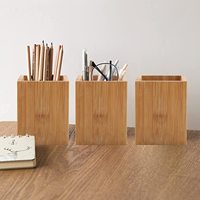 Porte-stylos en bambou au design personnalisé, porte-crayons en bois créatif, support de rangement de papeterie en bois de haute qualité