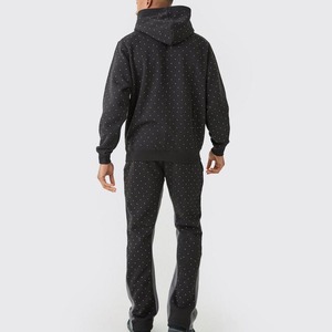 Survêtement d'hiver pour homme à capuche uni avec strass, 100 % coton, grande taille, conception 2-en-1 personnalisable OEM, faible MOQ, fabricant pakistanais - Product Image 2