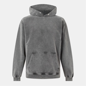Sudadera con capucha lisa en blanco con bolsillos de canguro para hombres Sudadera con capucha ligera sin cremallera Sudadera con capucha unisex para moda callejera - Product Image 2