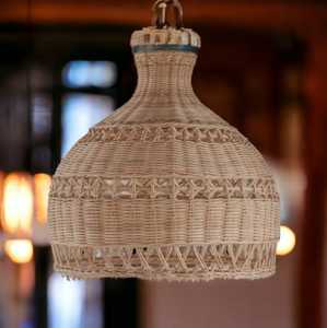 Bonne qualité plafond fait à la main en bambou abat-jour suspendu en bois lumière nordique rotin moderne lustres suspension pour chambre - Product Image 1