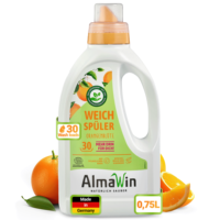 Adoucissant textile écologique AlmaWin Export Orange 750ml 30 lavages Huiles essentielles Parfum pour le linge Détergent liquide