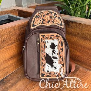 2024 nueva moda, bolsos cruzados de cuero con herramientas manuales para mujer, riñonera occidental con tirantes, bolso de hombro de gran capacidad de piel de vaca - Product Image 1