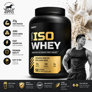 EVERFIT Isolat de protéines de lactosérum WPI en poudre 2KG 25g de protéines Sans sucre ajouté Halal OEM Marque privée Croissance musculaire Nutrition sportive - Product Image 1