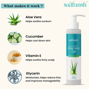 Gel de Aloe Vera Natural Premium Saaransh Diseñado para Hidratar la Piel, Calmar y Suavizar la Textura - Product Image 4