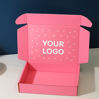Enveloppe en carton personnalisé de luxe Boîtes postales en carton ondulé rose personnalisé avec logo Boîte en carton pliable pour petite entreprise d'expédition
