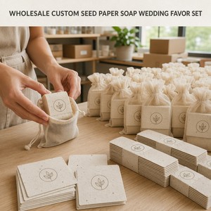 Jabón <span class=keywords><strong>de</strong></span> <span class=keywords><strong>Papel</strong></span> Sembrable con Logotipo Personalizado, Impresión Personalizada, Set <span class=keywords><strong>de</strong></span> Recuerdos <span class=keywords><strong>de</strong></span> Boda con Jabón Pequeño y Bolsa <span class=keywords><strong>de</strong></span> Malla, Compra al por Mayor - Product Image 2