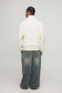 Cremallera sin capucha 50% Algodón 50% poliéster sudaderas con capucha Unisex Crop Bottom Heavyweight algodón sudaderas con capucha de alta calidad - Product Image 2