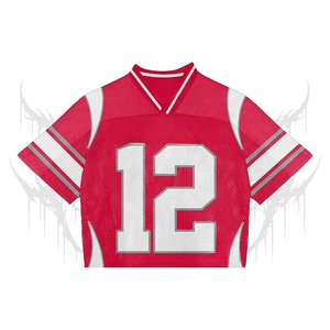 Malla personalizada de alta calidad, camisetas americanas de alta calidad, camisetas de Rugby, ropa de calle de gran tamaño, camisetas deportivas de talla grande sueltas - Product Image 1