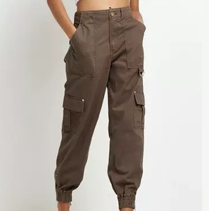 Pantalones de moda para hombre, pantalones de pierna ancha de algodón rectos Cargo Jogger, pantalones con cordón y bolsillos, Jogging transpirable - Product Image 1