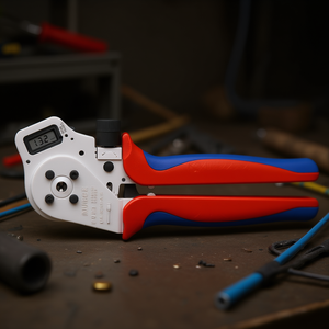 คีมย้ำสายไฟแบบสี่หัวจับของ Knipex สำหรับขั้วต่อแบบหมุน คีมย้ำสายไฟชุบโครเมียมพร้อมด้ามจับหลายส่วนประกอบ - Product Image 3