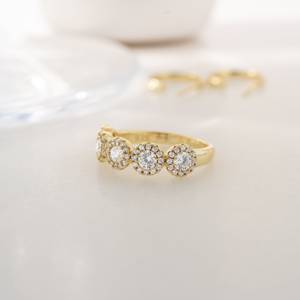Anillos de plata 925 de alta calidad, última moda, ajuste de bisel de piedras preciosas de Zirconia cúbica de 5 piedras personalizadas para mujeres, fiestas de alta calidad - Product Image 2