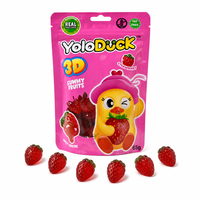 Bonbons de gelée de fraise 3D YoloDuck à la texture fondante et au cœur juteux, emballés individuellement