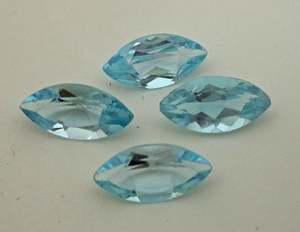 พลอยโทแพซสีฟ้าธรรมชาติทรงโค้งตัดเหลี่ยมเพชรพลอย3x6มม. ถึง10x20มม. สำหรับการทำเครื่องประดับ - Product Image 1