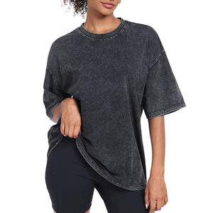 T-shirt graphique femme couleur noire grande taille col rond respirant Polyester Style décontracté T-Shirt d'été Logo personnalisé imprimé - Product Image 4