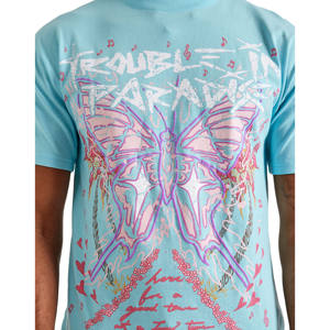 Camiseta de Hombre 100% Algodón, Estampado en Relieve, Peso Pesado, Corte Regular, Estilo Urbano, Diseño Liso, Antiarrugas, Transpirable - Product Image 4