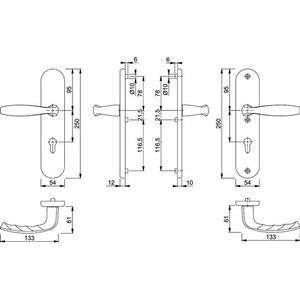 Manija de Puerta de Aluminio HOPPE New York 1810H/3331/3410 F1 72 mm 36-46 mm - Product Image 4