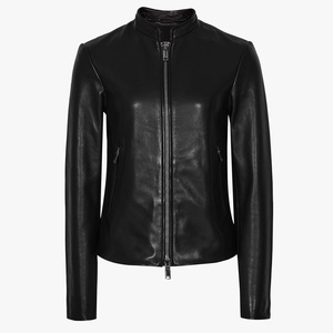 Chaqueta de cuero sintético para mujer, estilo motero, ajustada, con cremallera, impermeable, transpirable, para invierno, abrigo de motocicleta, estilo casual urbano - Product Image 1