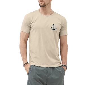 T-shirt à manches courtes et col rond confortable pour homme, 100% pur coton, taille ample, imprimé, décontracté - Product Image 1