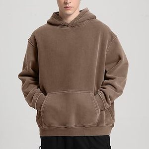 Sudaderas con capucha informales de invierno para hombre, color sólido, ajuste Regular, 100% algodón, alta calidad, transpirable, respetuoso con el medio ambiente - Product Image 1