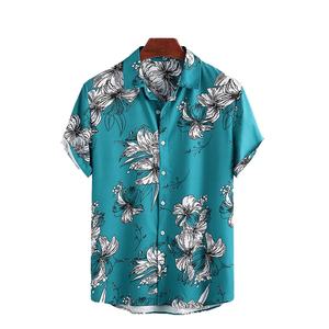 Wholesale Summer <b>Men's</b> Short Sleeve Aloha Beach <b>Hawaiian</b> Printed Polyester Fashion <b>Shirts</b> - Product Image 3