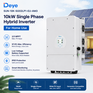 สต็อกคลังสินค้า EU อินเวอร์เตอร์ไฮบริด Deye SUN-10K-SG02LP1-EU-AM3 10kW เฟสเดียว สำหรับใช้ในบ้าน รองรับแบตเตอรี่แรงดันต่ำ - Product Image 3
