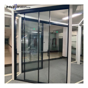 Conception personnalisée <span class=keywords><strong>double</strong></span> <span class=keywords><strong>porte</strong></span> <span class=keywords><strong>coulissante</strong></span> <span class=keywords><strong>en</strong></span> aluminium à profil mince <span class=keywords><strong>en</strong></span> <span class=keywords><strong>verre</strong></span> à 2 panneaux à faible émissivité <span class=keywords><strong>pour</strong></span> le salon - Product Image 5
