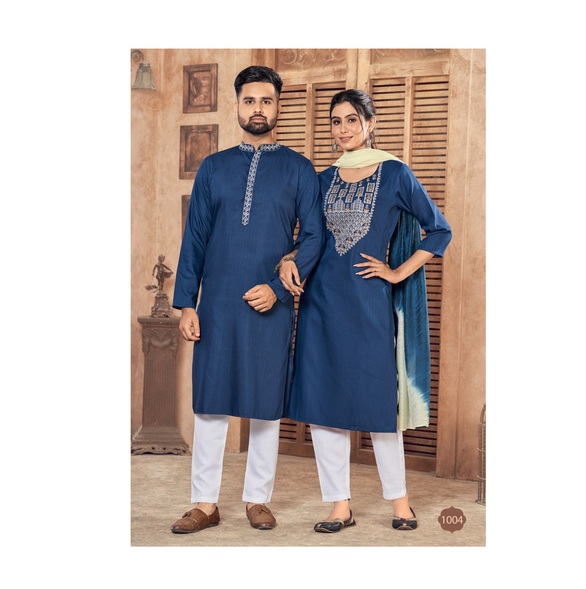 Pyjama Kurta pour dames Kurti Pent Dupatta et hommes pour les festivals et les fêtes Derniers modèles indiens traditionnels modernes